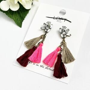 NEW LOFT Tassel Drop Statement Earrings